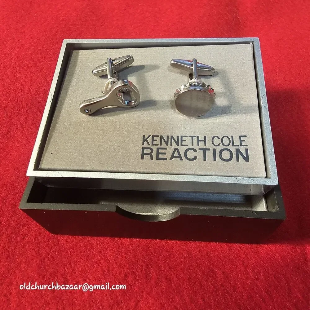 Kenneth Cole REACTION Cuff Links, silvertone - Bottle Opener & Cap